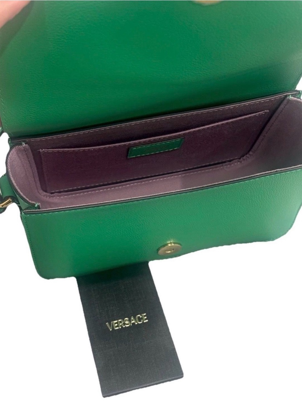 Versace Emerald Green Leather Medusa Crossbody - Picture 5 of 10